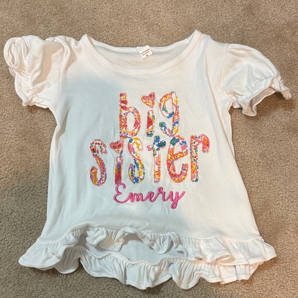 Big Sister Kids Shirt - White